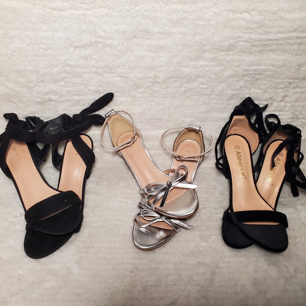3 Pairs Of Heels Bundle- Size 7, 8, And 9.
